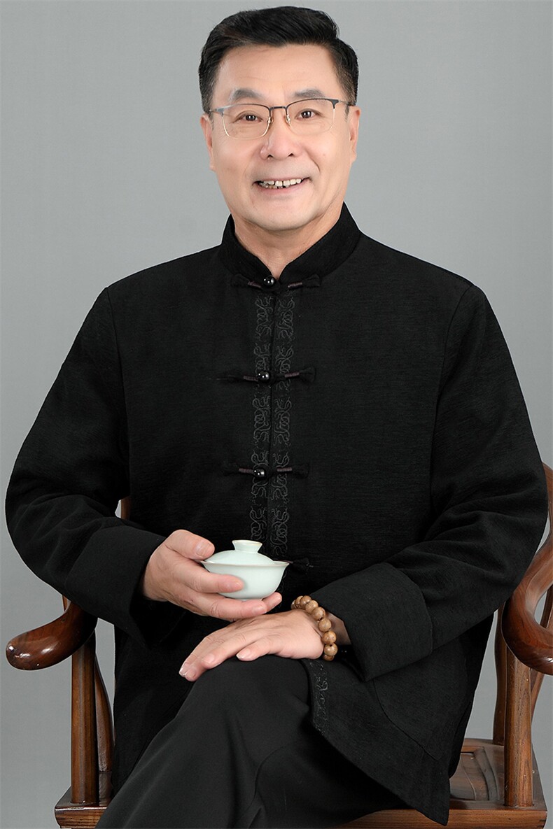 春季新款中青年唐装男长袖老年夹克外套爸爸装外套YDJ886-P145,男装夹克,星座1105-3
