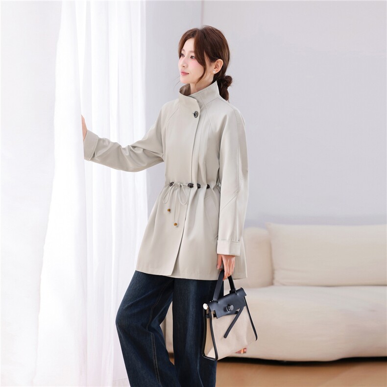 中长宽风衣外套女2026新款休闲时尚，女装风衣，鑫源服饰
