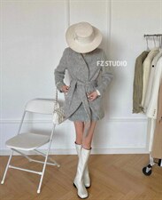 【现货】毛呢套装，女装职业装，F/TU