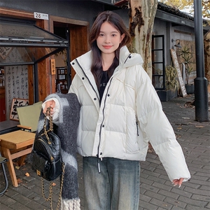 白色短款羽绒服女小个子高级感连帽保暖白鸭绒99031款P205K298图片