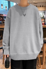 1港风宽松中性情侣潮流纯色大码M-5XL毛衣男外套7979P45加绒P55，男装针织衫/毛衣，星座226-2