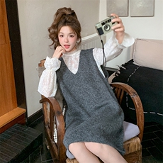 【已出大货】【数据好】时尚洋气背心裙两件套8802-P140-K198，女装连衣裙，C位