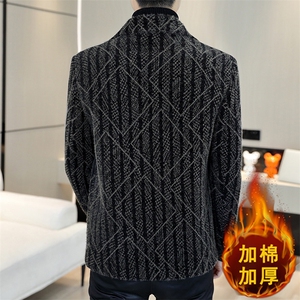 冬季新款韩版修身加棉加厚翻领毛呢大衣短款夹克外套男A75P140图片