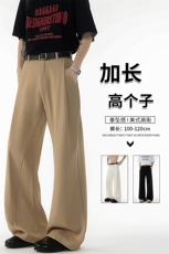 加长高个子男裤子休闲直筒西裤垂坠感190cm115微喇裤弯刀KZ064P50，男装休闲裤，电商B312