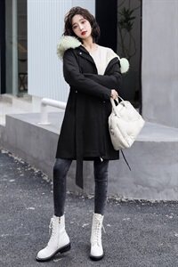 羽绒棉服女中长款2020年冬新款韩版宽松连帽过膝时尚棉袄棉衣外套图片
