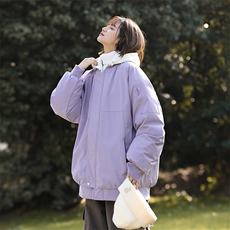 美式假两件棉服外套男2026秋冬校园风宽松棉衣夹克A436-2583-P95，男装夹克，电商A436
