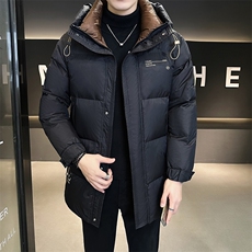 标50-396-M-4XL-P225成衣中长款连帽羽绒服男外套，男装羽绒服，电商B255