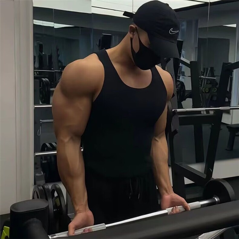 夏季美式重磅粗螺纹背心男230g显大健身打底透气弹力修身坎肩无袖,男装背心/马甲,星座506A