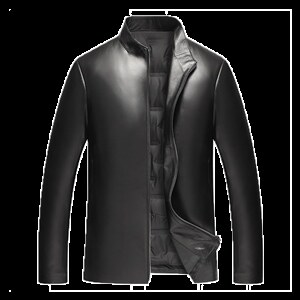 J97825加厚立领绵羊皮羽绒服男士外套皮衣冬季皮P650，男装皮衣，电商B360