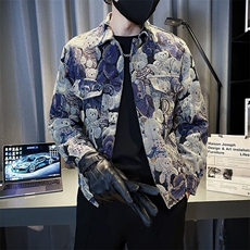秋季新款小熊刺绣夹克男士潮流翻领修身外套时尚百搭上衣JK03-P98，男装夹克，电商D323（原B261）
