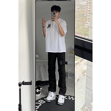 B221美式ins高街小众重工艺假破洞小脚牛仔裤LK23019-P60控78，男装牛仔裤，电商B221