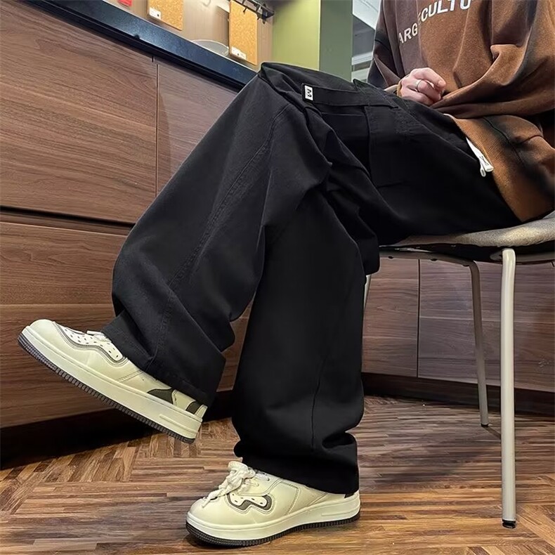 工装裤子男春季美式高街直筒裤新款潮牌宽松休闲长裤K4811-P43,男装休闲裤,星座412-3