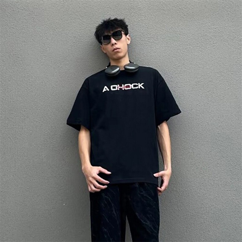 万针全刺绣工艺高品质260克双纱纯棉美式高街短袖T恤特P33,男装T恤,电商A486