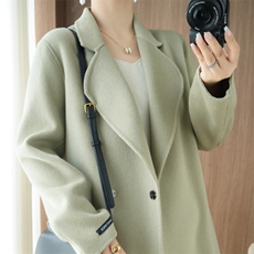 秋冬季羊毛时尚休闲经典V领腰带两排一扣中长款大衣,女装双面呢大衣,泰公羊绒, 秋冬季羊毛时尚休闲经典V领腰带两排一扣中长款大衣,女装双面呢大衣,泰公羊绒,