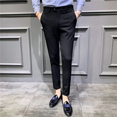 裤子男韩版潮流秋冬季新款九分小西裤男士修身垂感西装长裤，男装西裤，星座505-2（原电商A260-1)