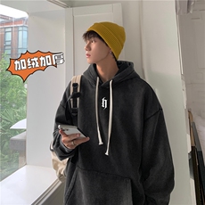 加绒新款港风宽松连帽套头卫衣X5672-常规P70控88-加绒P80控98，男装卫衣，电商A061-1