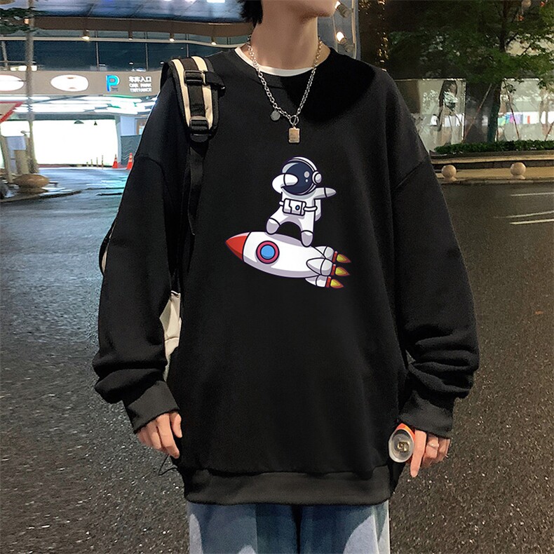 S6158-P28加绒款-P33秋季圆领卫衣男大码韩版宽松长袖外套,男装卫衣,电商A040