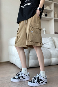 8XL-M 特大码冰丝短裤男五分裤褶皱休闲裤工装中裤DK1504P45控68图片