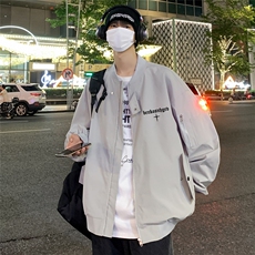 港风新款秋季时尚百搭宽松字母印花潮流夹克外套TPF6362P60控98，男装夹克，电商A268A