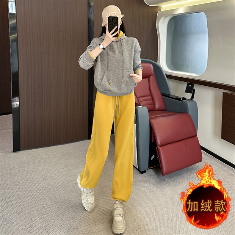 女秋冬新款加绒时尚减龄休闲运动套,女装套装/套裙,2C310