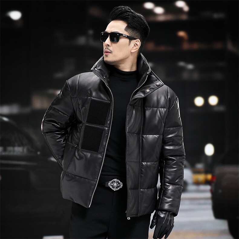 X001冬季新款男士真皮羽绒服立领绵羊皮夹克面包服P700,男装夹克,电商B360A（原721A）