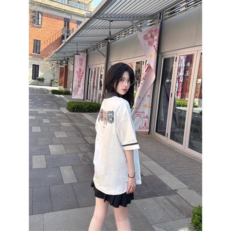 网图有货66号公路半拉链撞色哥特元素短袖翻领Polo衫A625-P38,男装Polo衫,星座1505