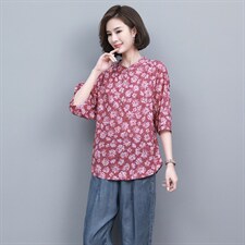 2022夏季新款简约时尚宽松舒适气质花色上衣，女装连衣裙，独衣靓