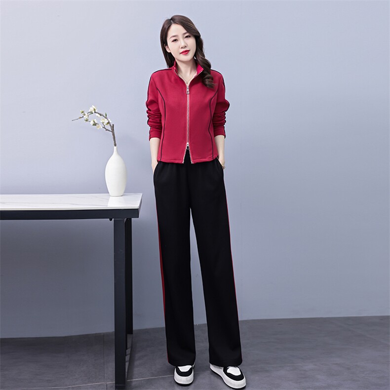 休闲运动服套装女2025春秋新款韩版时尚洋气开衫显瘦卫衣两件套潮,女装套装/套裙,凝聚力
