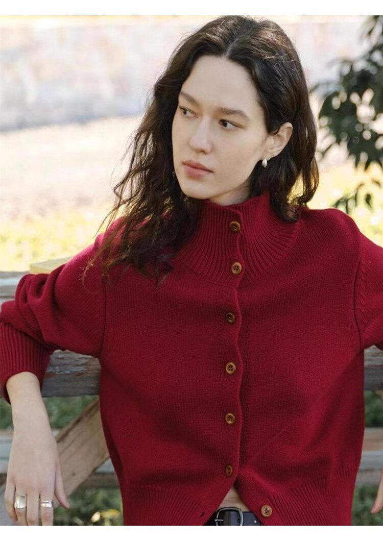 2025年秋季时尚百搭通勤简约休闲开衫，女装针织衫/毛衣，斯尔特羊绒