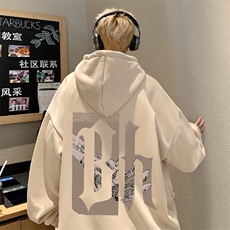M003P60加绒65连帽卫衣男潮牌美式重磅帽衫宽松情侣大码高街外套，女装短外套，星座304A