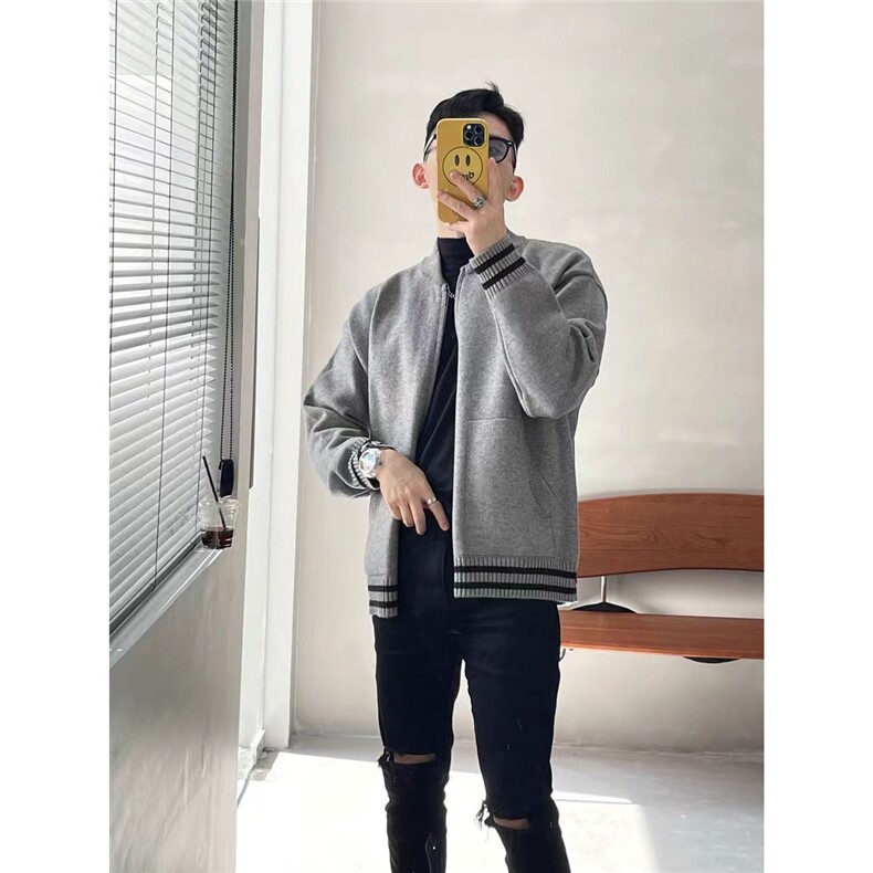 高级感黑色棒球服开衫夹棉外套初春秋冬季新款休闲百搭夹克MY152,男装夹克,星座516A