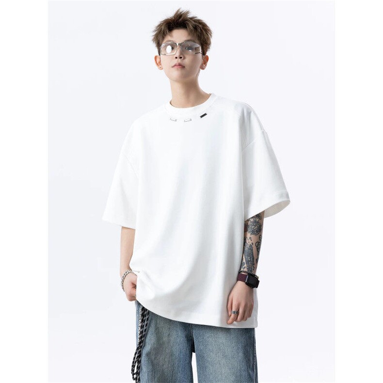 706-T6302-P35260克重磅特P现货夏季痞帅设计感钢标短袖T恤男,男装T恤,星座706
