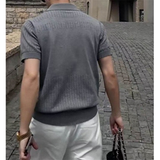 网图！老钱风POLO衫镂空T恤夏季高质量男款-EX50906-特批45，男装T恤，电商A061