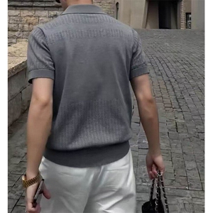 网图！老钱风POLO衫镂空T恤夏季高质量男款-EX50906-特批45图片