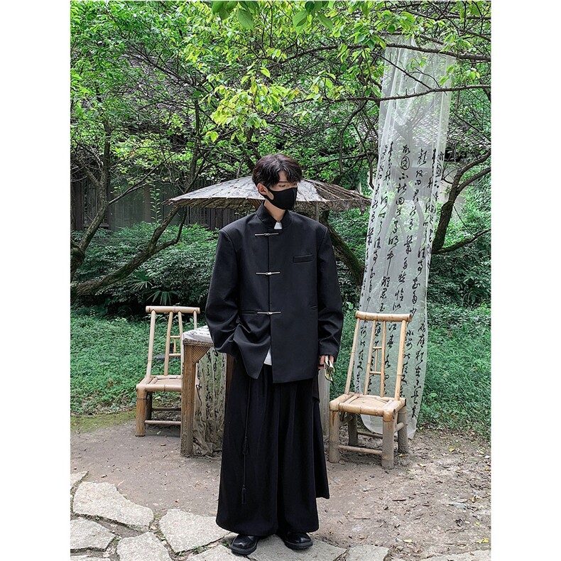 1新中式M-5XL大码96%聚酯纤维4%氨纶金属搭扣西服XF77858P85控138,男装西服,星座226-2