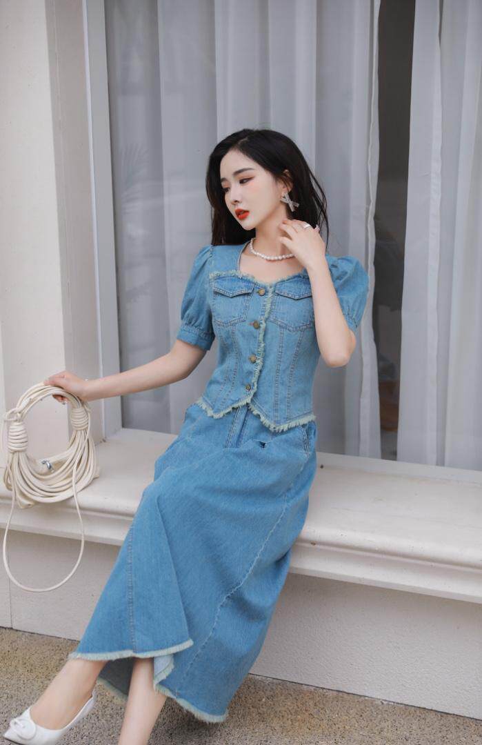 2023年牛仔工艺套裙，其它，贻思茗