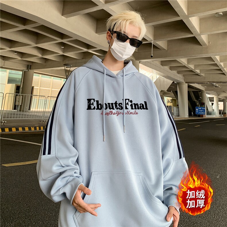 高品质！全棉重磅400克潮牌宽松三条杠连帽卫衣RH1402JR特p68,男装卫衣,星座610B-1