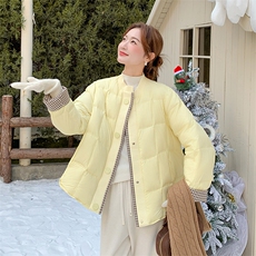 新款黄色羽绒服90绒2C122-5128-P300-K438，女装羽绒服，2C122