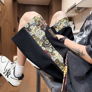 男士刺绣短裤男夏季五分裤小熊拼接潮流休闲裤子A266-KZ608-P28图片