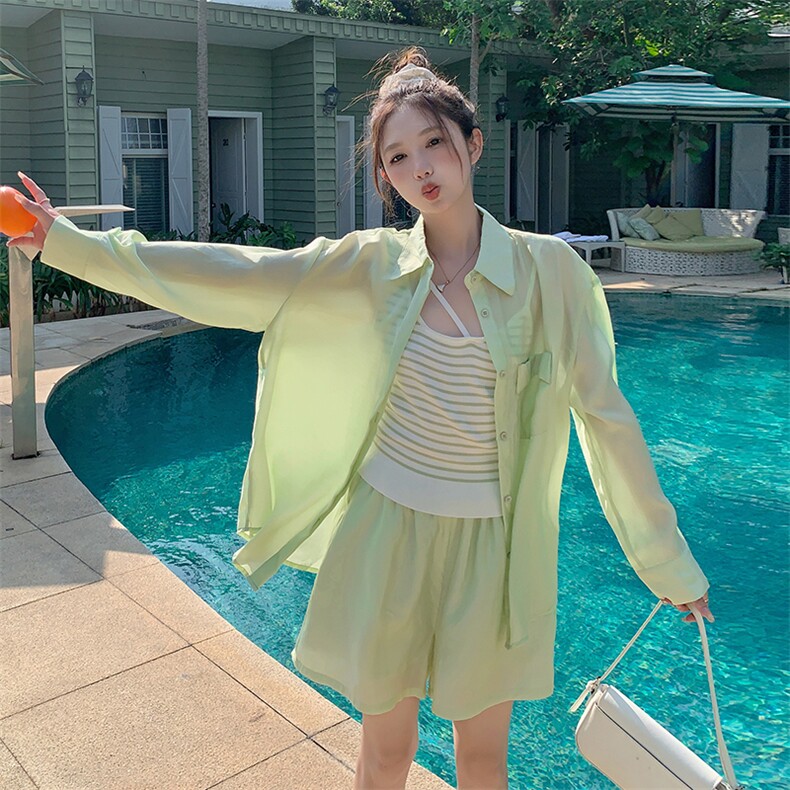 2024新款夏装宽松绿色三件套212A-8831-P135-K198,女装套装/套裙,浙宝212A