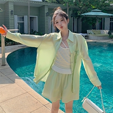 2024新款夏装宽松绿色三件套212A-8831-P135-K198，女装套装/套裙，浙宝212A