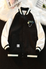 2023秋装新款男女同款宽松棒球服韩版胸针刺绣夹克外套8013-P95，男装夹克，电商A441-1