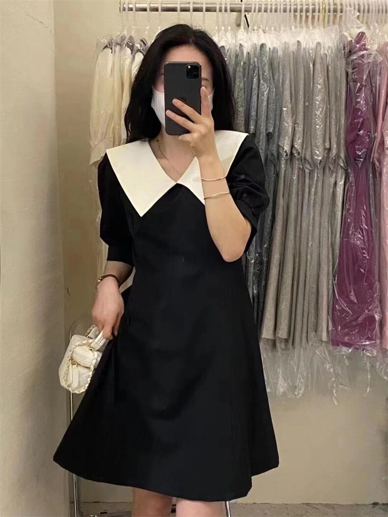 2022收腰显瘦学院风连衣裙，女装连衣裙，西子季
