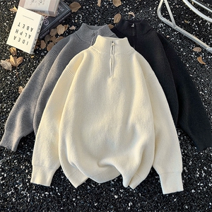 半拉链高领套头毛衣男cityboy日系慵懒风上衣男5Q3069-TP4588图片