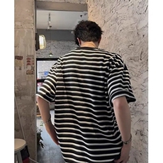 W9728-P43网图现货原版高质量条纹百搭潮流短袖T恤，男装T恤，星座1608-2