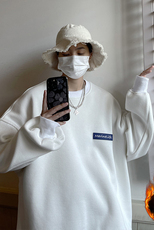 潮牌复古大码卫衣男秋加绒加厚圆领宽松上衣服JK22303Jp55控68，男装卫衣，星座605(原A050)
