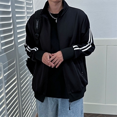 现货开衫卫衣外套男垂感运动服上衣宽松立领夹克A116P65加绒P75，男装夹克，电商A351