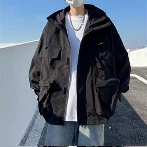 防水冲锋衣春秋连帽立体袋工装夹克男宽松潮牌工装外套JK16 P68图片