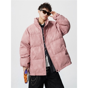 1PU皮复古做旧钢印大码M-5XL棉衣男MY77096P130控198抖控228图片
