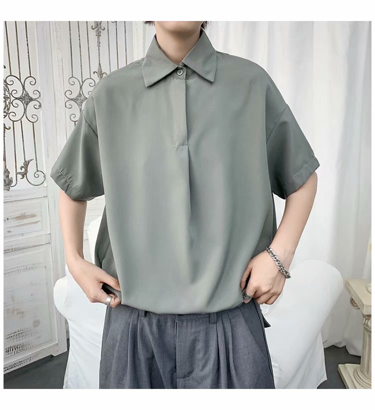 夏季薄款短袖衬衫男ins港风日系西装半袖衬衣潮流上衣W921-P30,男装衬衫,星座512-2